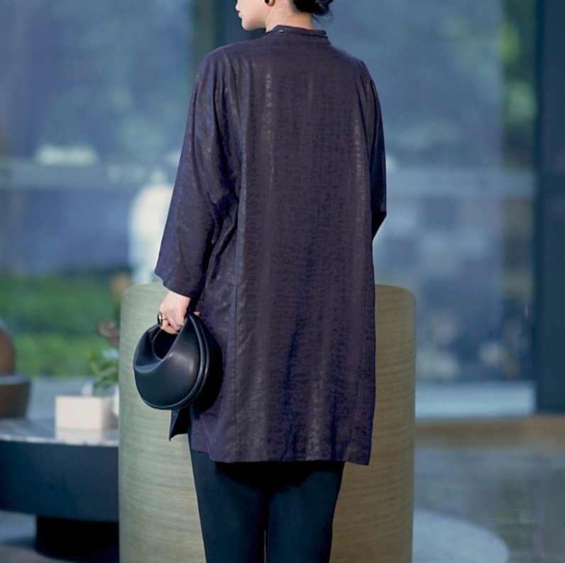 New Chinese Fashion | Suitable for all seasons with reduced age | Casual temperament Solid color shirt top A4015