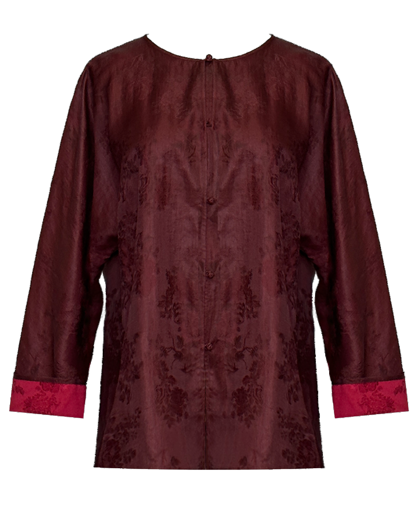 WLIEKAE-Timeless-Basic-Natural-Mulberry- Silk-Coat | Floral-Design-Tang-Dynastic-Shirt | Xiangyunsha-Fabric